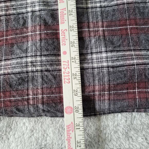 Weatherproof Vintage Men’s 2XL Flannel Shirt Gray Maroon Plaid Western Cowboy - Picture 8 of 10